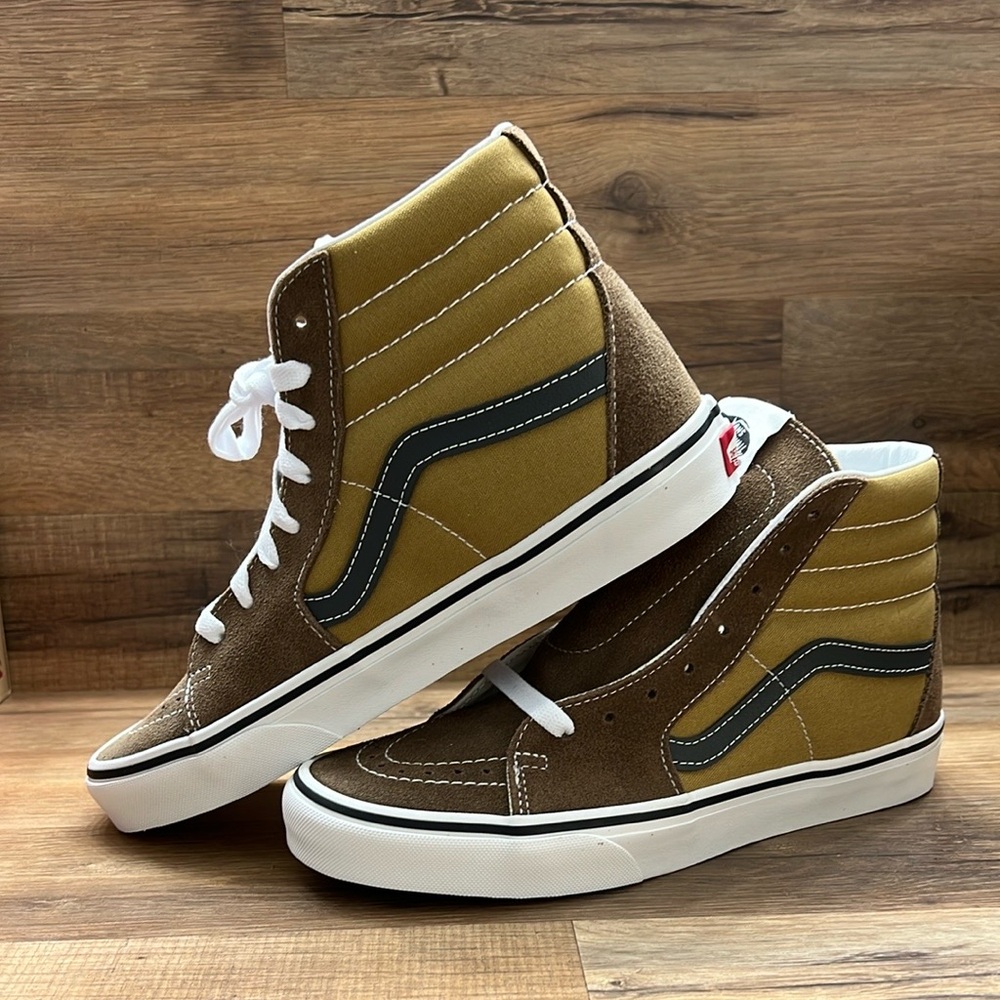 Vans SK8 Brown and Tan High-Top Sneakers - Picture 2 of 7